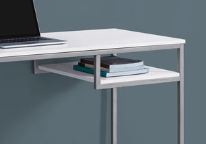 Monarch Specialties I 7368 Bureau, Bureau À Domicile, Ordinateur Portable, 48"l, Travail, Métal, Stratifié, Blanc, Gris, Contemporain, Moderne - Simple Boutique