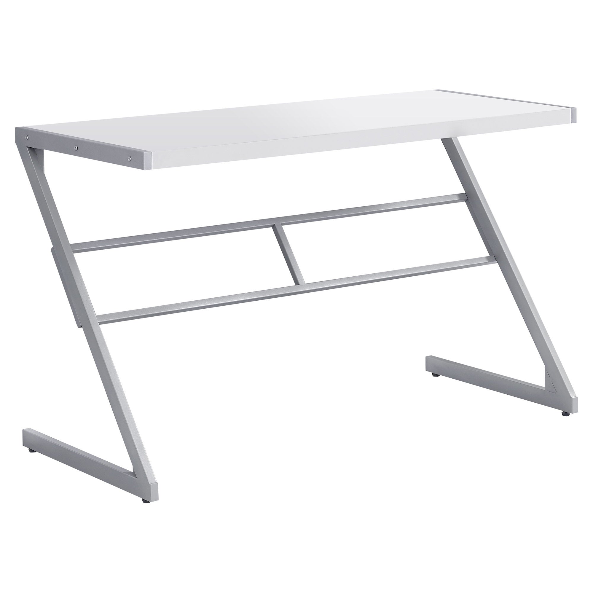 Monarch Specialties I 7372 Bureau, Bureau À Domicile, Ordinateur Portable, 48"l, Travail, Métal, Stratifié, Blanc, Gris, Contemporain, Moderne - Simple Boutique