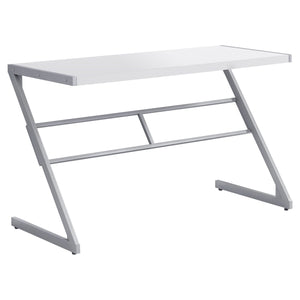 Monarch Specialties I 7372 Bureau, Bureau À Domicile, Ordinateur Portable, 48"l, Travail, Métal, Stratifié, Blanc, Gris, Contemporain, Moderne - Simple Boutique