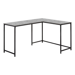 Monarch Specialties I 7392 Bureau, Bureau À Domicile, Coin, 58"l, Forme De L, Travail, Ordinateur Portable, Métal, Stratifié, Gris, Noir, Contemporain, Moderne - Simple Boutique