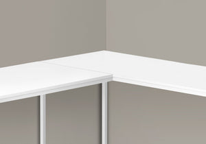 Monarch Specialties I 7395 Bureau, Bureau À Domicile, Coin, 58"l, Forme De L, Travail, Ordinateur Portable, Métal, Stratifié, Blanc, Contemporain, Moderne - Simple Boutique