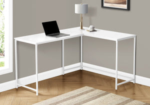 Monarch Specialties I 7395 Bureau, Bureau À Domicile, Coin, 58"l, Forme De L, Travail, Ordinateur Portable, Métal, Stratifié, Blanc, Contemporain, Moderne - Simple Boutique