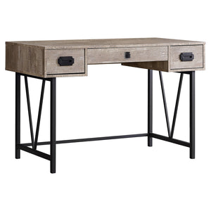 Monarch Specialties I 7414 Bureau, Bureau À Domicile, Ordinateur Portable, Tiroirs De Rangement, 48"l, Travail, Métal, Stratifié, Beige, Noir, Transitionnel - Simple Boutique