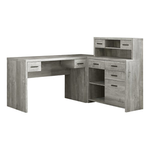 Monarch Specialties I 7428 Bureau, Bureau À Domicile, Coin, Configuration Gauche, Droite, Tiroirs De Rangement, Forme De L, Travail, Ordinateur Portable, Stratifié, Gris, Contemporain, Moderne - Simple Boutique