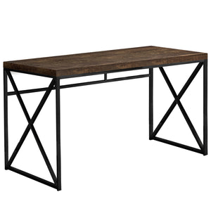 Monarch Specialties I 7450 Bureau, Bureau À Domicile, Ordinateur Portable, Travail, Métal, Stratifié, Brun, Noir, Contemporain, Moderne - Simple Boutique