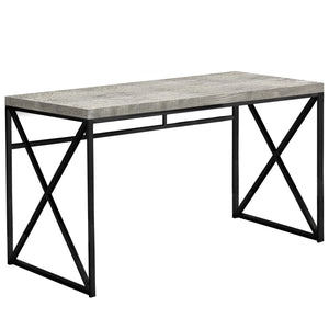 Monarch Specialties I 7451 Bureau, Bureau À Domicile, Ordinateur Portable, Travail, Métal, Stratifié, Gris, Noir, Contemporain, Moderne - Simple Boutique