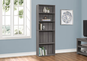 Monarch Specialties I 7469 Étagère À Livres, Étagère, 6 Niveaux, 72"h, Bureau, Chambre À Coucher, Stratifié, Gris, Transitionnel - Simple Boutique