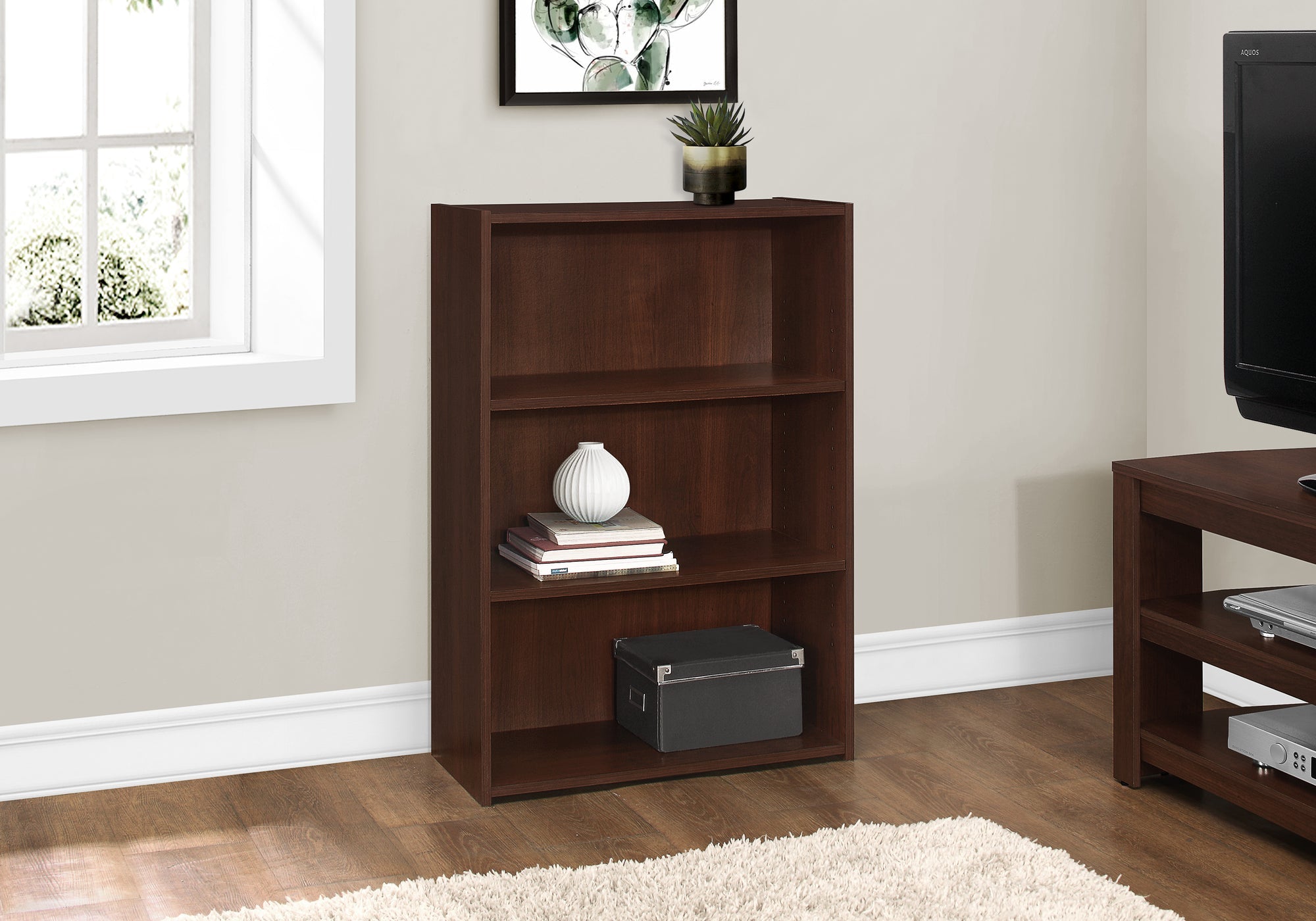 Monarch Specialties I 7475 Étagère À Livres, Étagère, 4 Niveaux, 36"h, Bureau, Chambre À Coucher, Stratifié, Brun, Transitionnel - Simple Boutique
