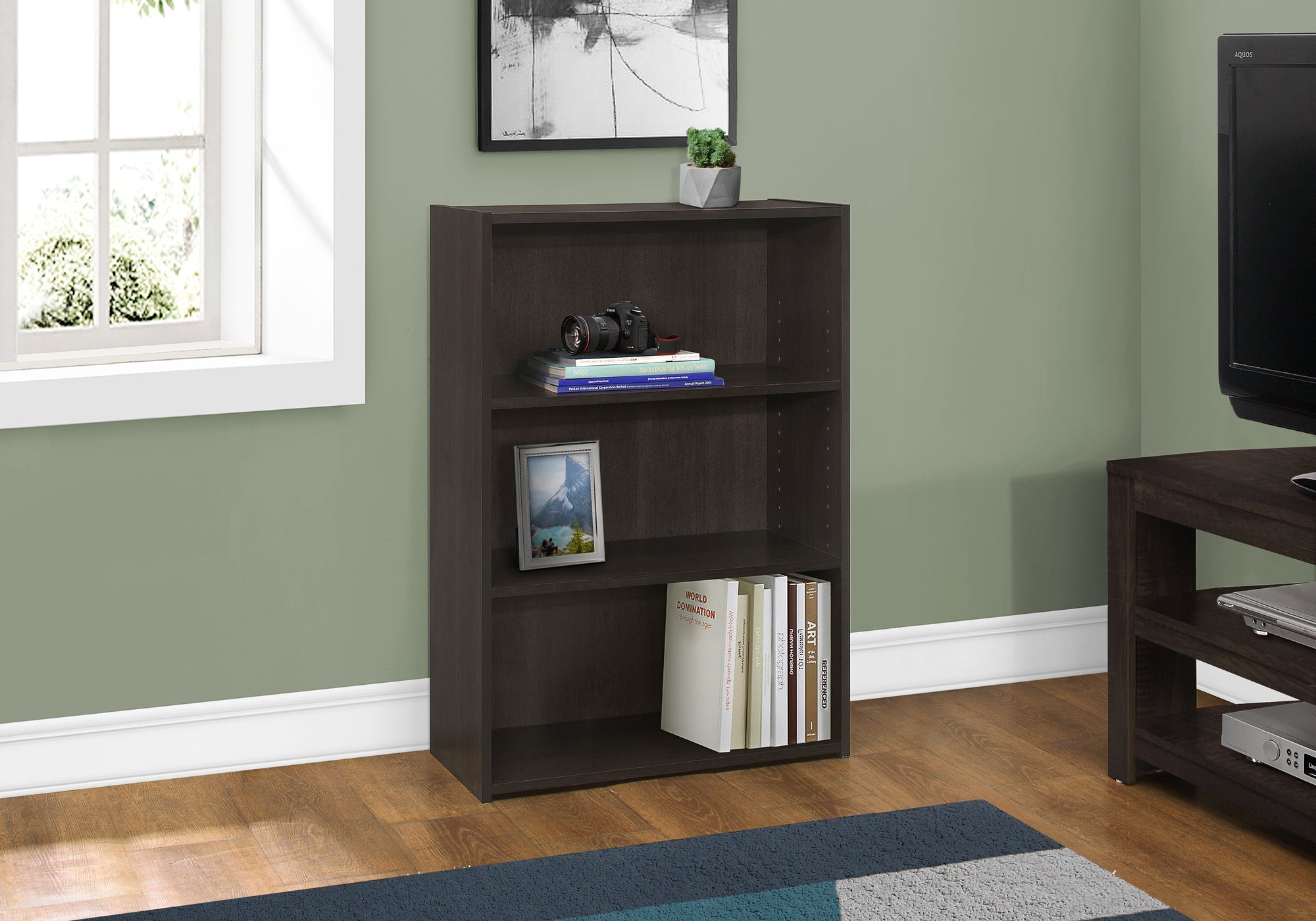 Monarch Specialties I 7476 Étagère À Livres, Étagère, 4 Niveaux, 36"h, Bureau, Chambre À Coucher, Stratifié, Brun, Transitionnel - Simple Boutique