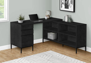 Monarch Specialties I 7493 Bureau, Bureau À Domicile, Coin, Tiroirs De Rangement, 60"l, Forme De L, Travail, Ordinateur Portable, Métal, Stratifié, Noir, Contemporain, Moderne - Simple Boutique