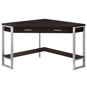 Monarch Specialties I 7502 Bureau, Bureau À Domicile, Coin, Tiroirs De Rangement, 42"l, Travail, Ordinateur Portable, Métal, Stratifié, Brun, Gris, Contemporain, Moderne - Simple Boutique