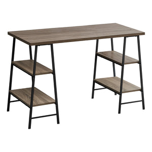 Monarch Specialties I 7523 Bureau, Bureau À Domicile, Ordinateur Portable, Étagères De Rangement, 48"l, Travail, Métal, Stratifié, Brun, Noir, Contemporain, Moderne - Simple Boutique