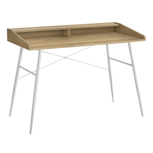 Monarch Specialties I 7534 Bureau, Bureau À Domicile, Ordinateur Portable, Étagères De Rangement, 48"l, Travail, Métal, Stratifié, Naturel, Blanc, Contemporain, Moderne - Simple Boutique