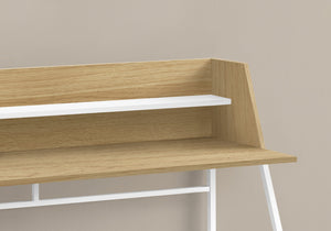 Monarch Specialties I 7543 Bureau, Bureau À Domicile, Ordinateur Portable, Étagères De Rangement, 48"l, Travail, Métal, Stratifié, Naturel, Blanc, Contemporain, Moderne - Simple Boutique