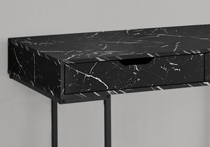 Monarch Specialties I 7552 Bureau, Bureau À Domicile, Ordinateur Portable, Tiroirs De Rangement, 48"l, Travail, Métal, Stratifié, D'aspect Marbre Noir, Contemporain, Moderne - Simple Boutique