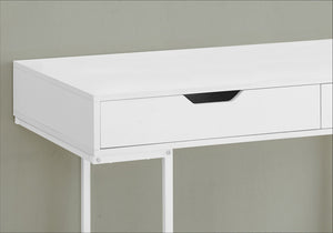 Monarch Specialties I 7554 Bureau, Bureau À Domicile, Ordinateur Portable, Tiroirs De Rangement, 48"l, Travail, Métal, Stratifié, Blanc, Contemporain, Moderne - Simple Boutique