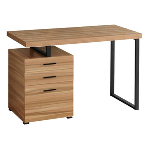 Monarch Specialties I 7642 Bureau, Bureau À Domicile, Ordinateur Portable, Configuration Gauche, Droite, Tiroirs De Rangement, 48"l, Travail, Métal, Stratifié, Brun, Noir, Contemporain, Moderne - Simple Boutique