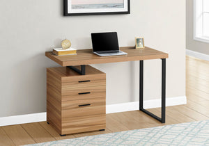 Monarch Specialties I 7642 Bureau, Bureau À Domicile, Ordinateur Portable, Configuration Gauche, Droite, Tiroirs De Rangement, 48"l, Travail, Métal, Stratifié, Brun, Noir, Contemporain, Moderne - Simple Boutique