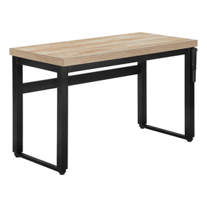 Monarch Specialties I 7678 Bureau, Bureau À Domicile, Debout, Ajustable, 48"l, Travail, Ordinateur Portable, Métal, Stratifié, Naturel, Noir, Contemporain, Moderne - Simple Boutique