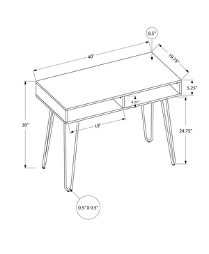 Monarch Specialties I 7772 Bureau, Bureau À Domicile, Ordinateur Portable, Configuration Gauche, Droite, Tiroirs De Rangement, 40"l, Travail, Métal, Stratifié, Brun, Noir, Contemporain, Moderne - Simple Boutique