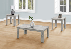 Monarch Specialties I 7860P Ensemble De Table, Ensemble 3pcs, Café, Bout, Côté, Accent, Salon, Stratifié, Gris, Transitionnel - Simple Boutique