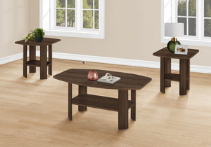 Monarch Specialties I 7872P Ensemble De Table, Ensemble 3pcs, Café, Bout, Côté, Accent, Salon, Stratifié, Noyer, Transitionnel - Simple Boutique