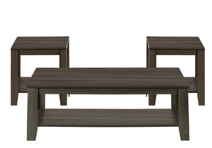 Monarch Specialties I 7883P Ensemble De Table, Ensemble 3pcs, Café, Bout, Côté, Accent, Salon, Stratifié, Brun, Transitionnel - Simple Boutique