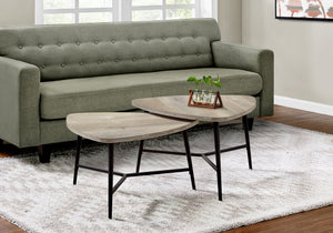 Monarch Specialties I 7939P Ensemble De Table, Ensemble 2pcs, Café, Bout, Côté, Accent, Salon, Métal, Stratifié, Beige, Noir, Contemporain, Moderne - Simple Boutique