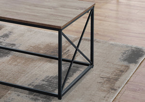 Monarch Specialties I 7950P Ensemble De Table, Ensemble 3pcs, Café, Bout, Côté, Accent, Salon, Métal, Stratifié, Brun, Noir, Contemporain, Moderne - Simple Boutique