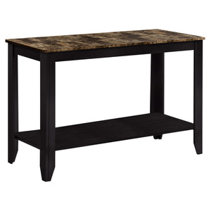 Monarch Specialties I 7983S Table D'appoint, Console, Entrée, Étroit, Sofa, Salon, Chambre À Coucher, Stratifié, D'aspect Marbre Brun, Transitionnel - Simple Boutique