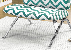 Monarch Specialties I 8136 Chaise D'appoint, Sans Bras, En Tissu, Salon, Chambre À Coucher, En Tissu, Métal, Vert, Chrome, Contemporain, Moderne - Simple Boutique