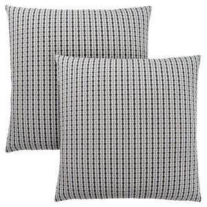 Monarch Specialties I 9237 Oreillers, Lot De 2, 18 X 18 Carré, Encart Inclus, Jeté Décoratif, Accent, Sofa, Canapé, Chambre À Coucher, Polyester, Hypoallergénique, Gris, Noir, Moderne - Simple Boutique