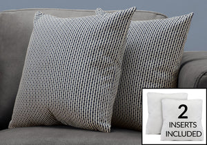 Monarch Specialties I 9241 Oreillers, Lot De 2, 18 X 18 Carré, Encart Inclus, Jeté Décoratif, Accent, Sofa, Canapé, Chambre À Coucher, Polyester, Hypoallergénique, Bleu, Moderne - Simple Boutique