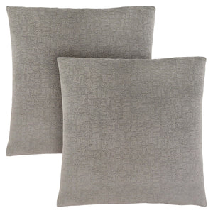 Monarch Specialties I 9273 Oreillers, Lot De 2, 18 X 18 Carré, Encart Inclus, Jeté Décoratif, Accent, Sofa, Canapé, Chambre À Coucher, Polyester, Hypoallergénique, Gris, Moderne - Simple Boutique
