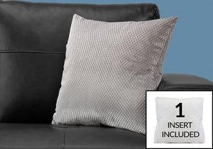 Monarch Specialties I 9306 Oreillers, 18 X 18 Carré, Encart Inclus, Jeté Décoratif, Accent, Sofa, Canapé, Chambre À Coucher, Polyester, Hypoallergénique, Gris, Moderne - Simple Boutique