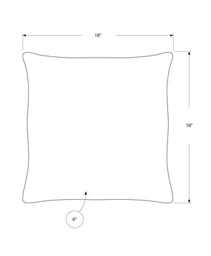 Monarch Specialties I 9321 Oreillers, Lot De 2, 18 X 18 Carré, Encart Inclus, Jeté Décoratif, Accent, Sofa, Canapé, Chambre À Coucher, Polyester, Hypoallergénique, Gris, Moderne - Simple Boutique
