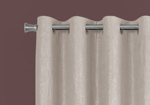Monarch Specialties I 9817 Rideau, Ensemble 2pcs, 54"w X 84"l, Obscurcissement De La Pièce, Passe-fil, Salon, Chambre À Coucher, Cuisine, Micro Suède, Polyester, Beige, Contemporain, Moderne - Simple Boutique