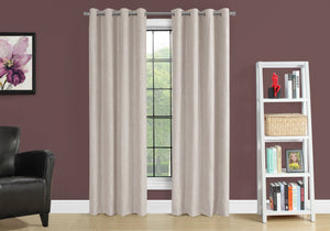 Monarch Specialties I 9817 Rideau, Ensemble 2pcs, 54"w X 84"l, Obscurcissement De La Pièce, Passe-fil, Salon, Chambre À Coucher, Cuisine, Micro Suède, Polyester, Beige, Contemporain, Moderne - Simple Boutique
