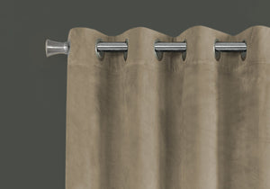 Monarch Specialties I 9820 Rideau, Ensemble 2pcs, 54"w X 84"l, Obscurcissement De La Pièce, Passe-fil, Salon, Chambre À Coucher, Cuisine, Velours, Polyester, Beige, Contemporain, Moderne - Simple Boutique