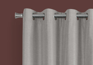 Monarch Specialties I 9836 Rideau, Ensemble 2pcs, 54"w X 95"l, 100% Bloque Lumiere, Passe-fil, Salon, Chambre À Coucher, Cuisine, Isolation Thermique, Polyester, Gris, Contemporain, Moderne - Simple Boutique