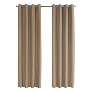Monarch Specialties I 9838 Rideau, Ensemble 2pcs, 54"w X 84"l, 100% Bloque Lumiere, Passe-fil, Salon, Chambre À Coucher, Cuisine, Isolation Thermique, Polyester, Brun, Contemporain, Moderne - Simple Boutique