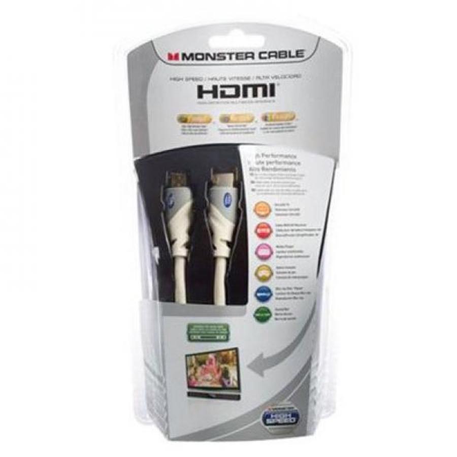 Monster Câble HDMI Haute Vitesse de 8 pi avec Ethernet, Connecteur Plaqué Or, Blanc - Simple Boutique