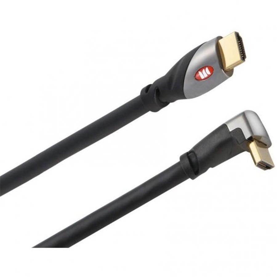 Monster Ultimate Câble HDMI haute vitesse de 6,5 pi avec Ethernet, Connecteur à Angle Droit et Plaqué Or, Noir - Simple Boutique