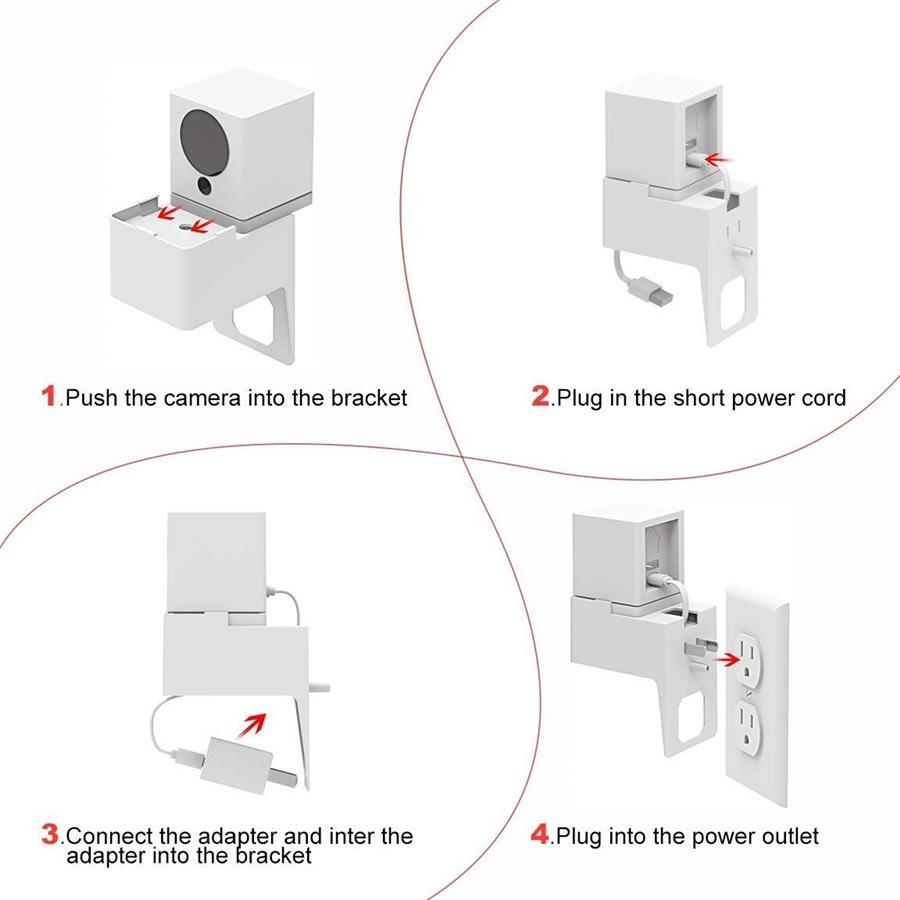 Mrount Support Pivotant à 360 Degré Prise Murale pour Wyze Cam Blanc - Simple Boutique