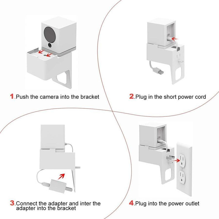 Mrount Support Pivotant à 360 Degré Prise Murale pour Wyze Cam Blanc - Simple Boutique