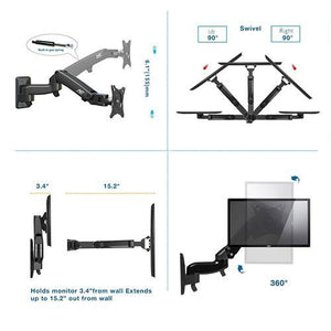 NB Support Mural Pour TV À 1 Bras Articulé 17" À 27" De Type Levier - Simple Boutique