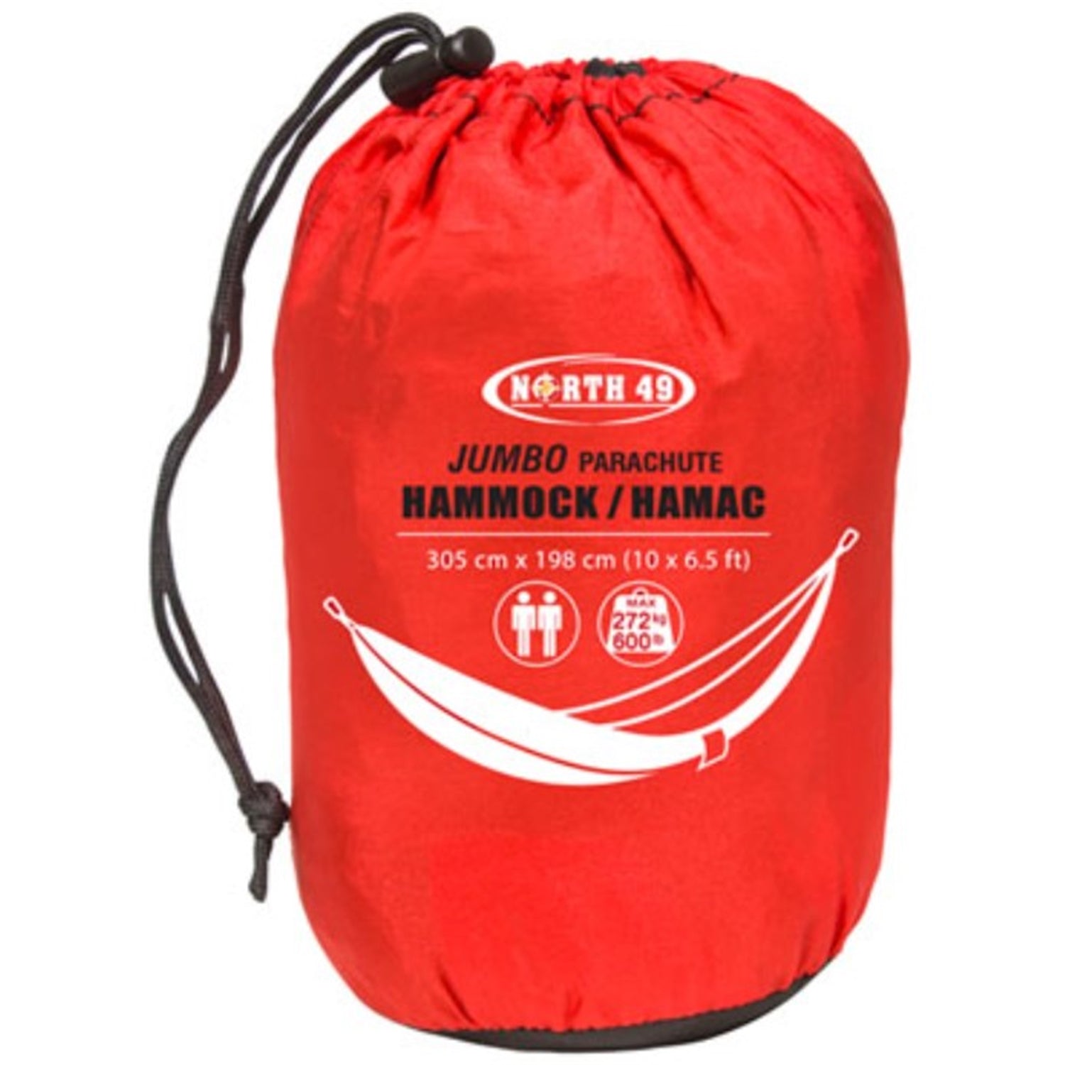 North 49 - Hamac Double XL, Capacité Maximum de 272 Kg, Fabriqué en Nylon, Rouge - Simple Boutique