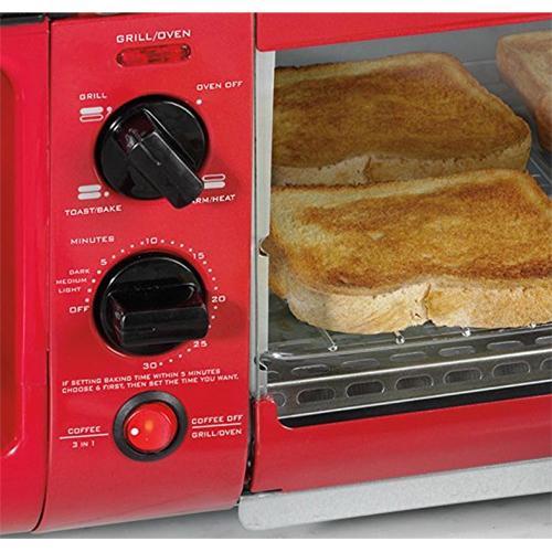 Nostalgia BSET300 Appareil À Déjeuner Muti-Tâches Rétro Rouge - Simple Boutique