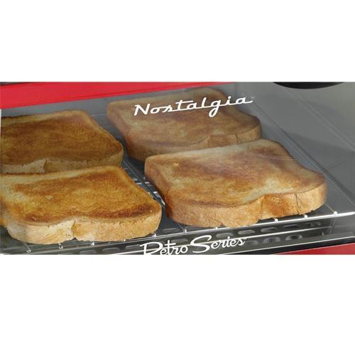 Nostalgia BSET300 Appareil À Déjeuner Muti-Tâches Rétro Rouge - Simple Boutique