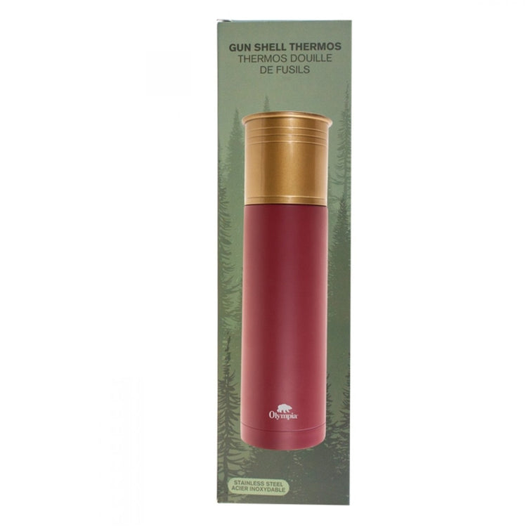 Olympia - Bouteille Isolante Style Douille de Fusil, Capacité de 750mL, Rouge - Simple Boutique